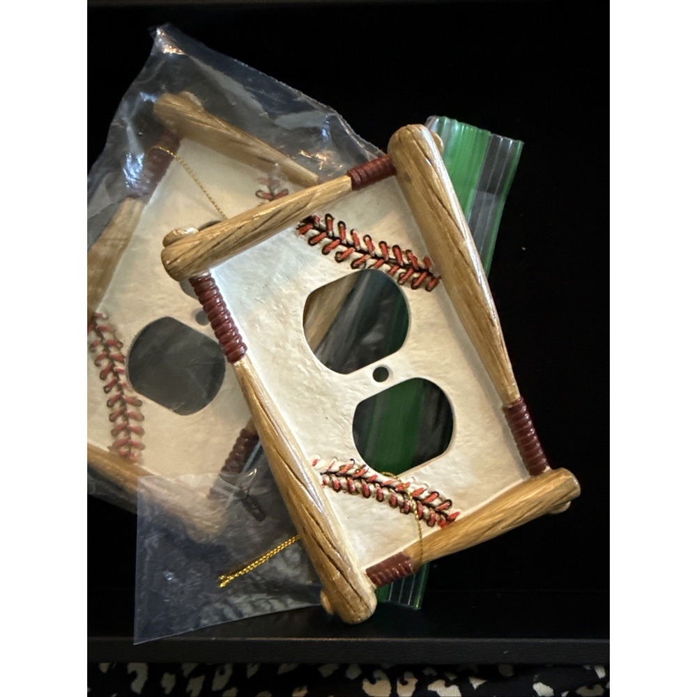 Baseball themed Outlets Plate cover‎ (2). New   4060.